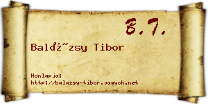 Balázsy Tibor névjegykártya