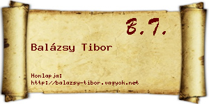 Balázsy Tibor névjegykártya